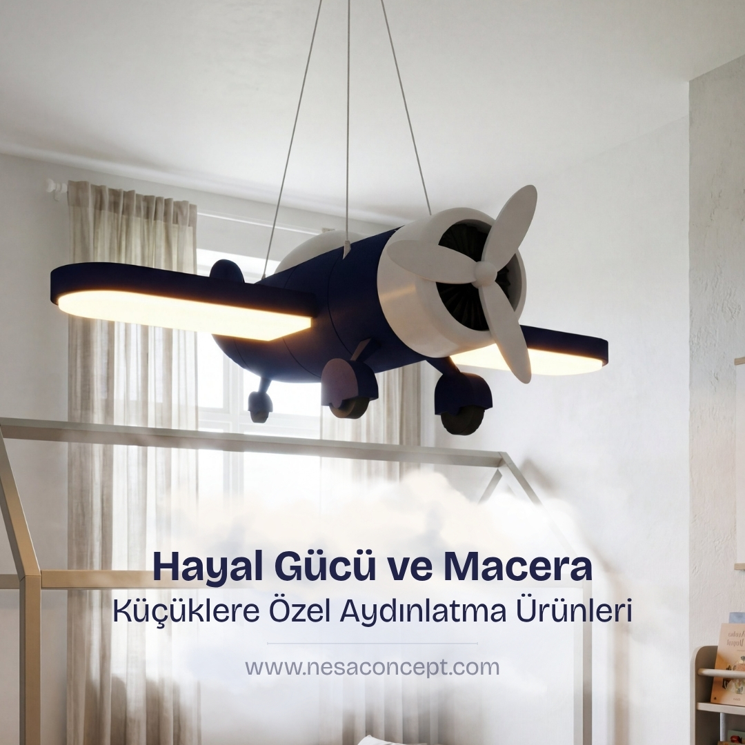 Çocuk odası için sade formlu lambalar