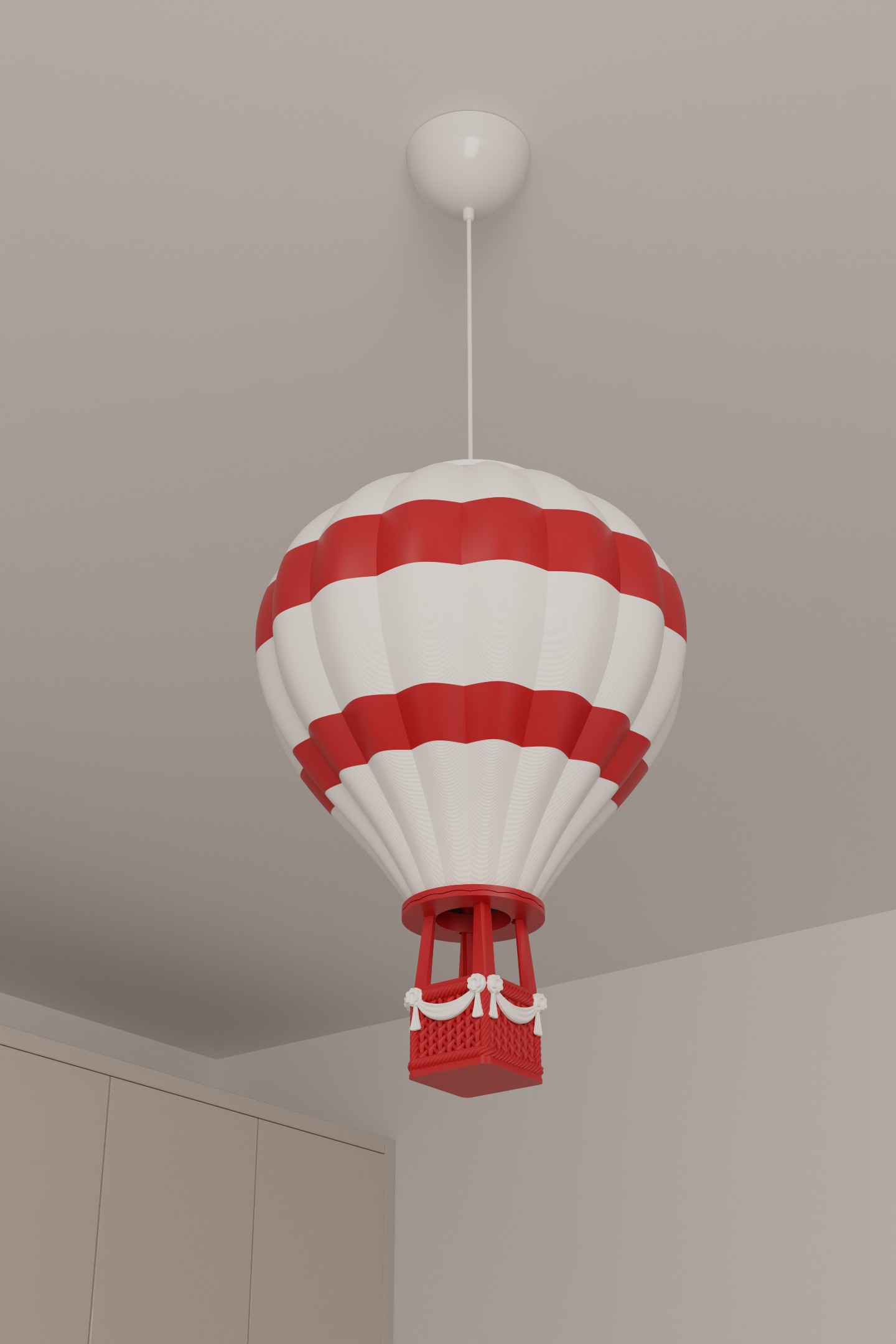 Kırmızı Sıcak Hava Balonu Avize